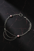 Stainless Steel Safety Pin & Pink Bead Chain Necklace | Haus of Alt