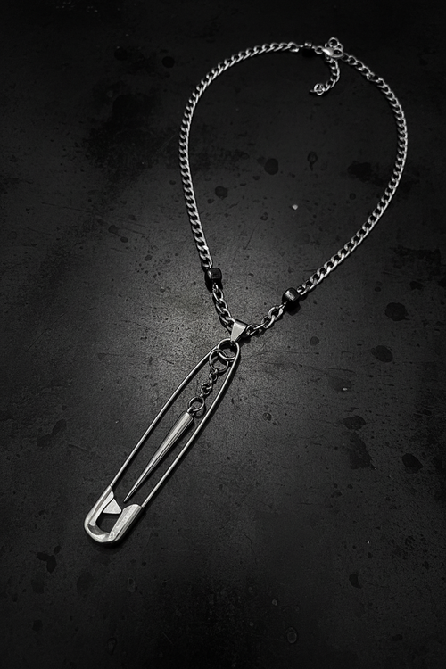 Stainless Steel Safety Pin Spike Necklace | Alternative Jewelry | Haus of Alt