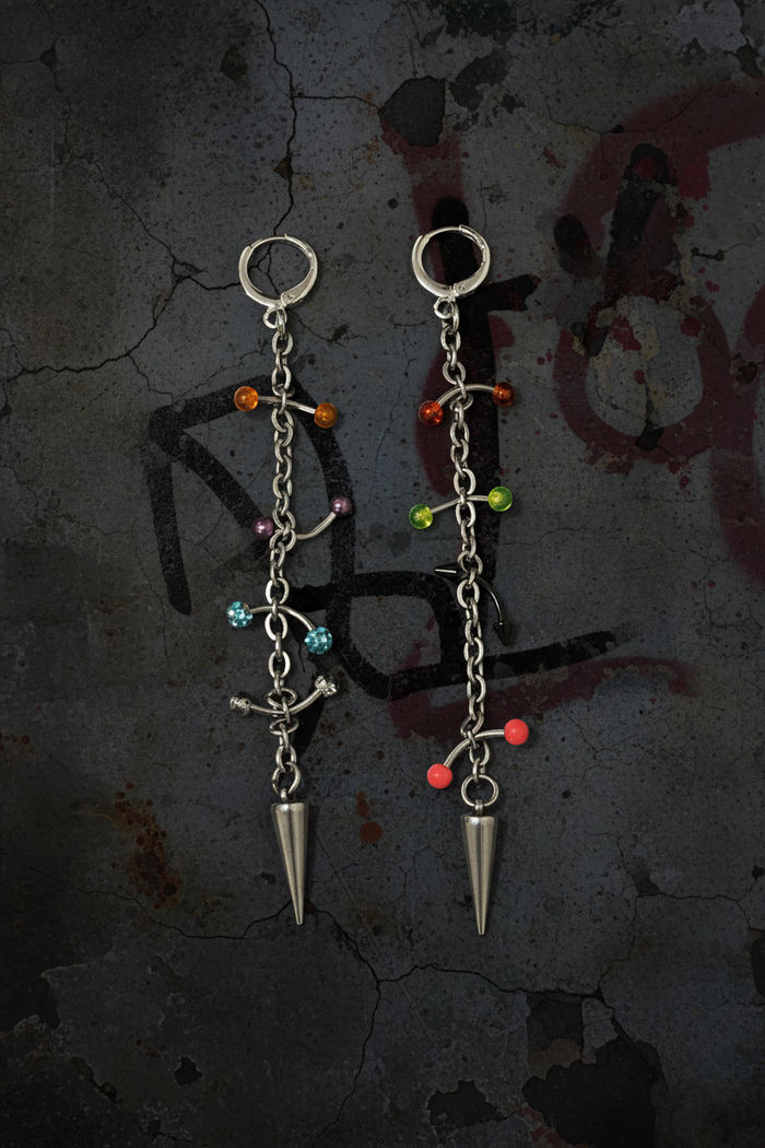 Chaos Spike Chain Earrings | Alternative Statement Earrings | Haus of Alt