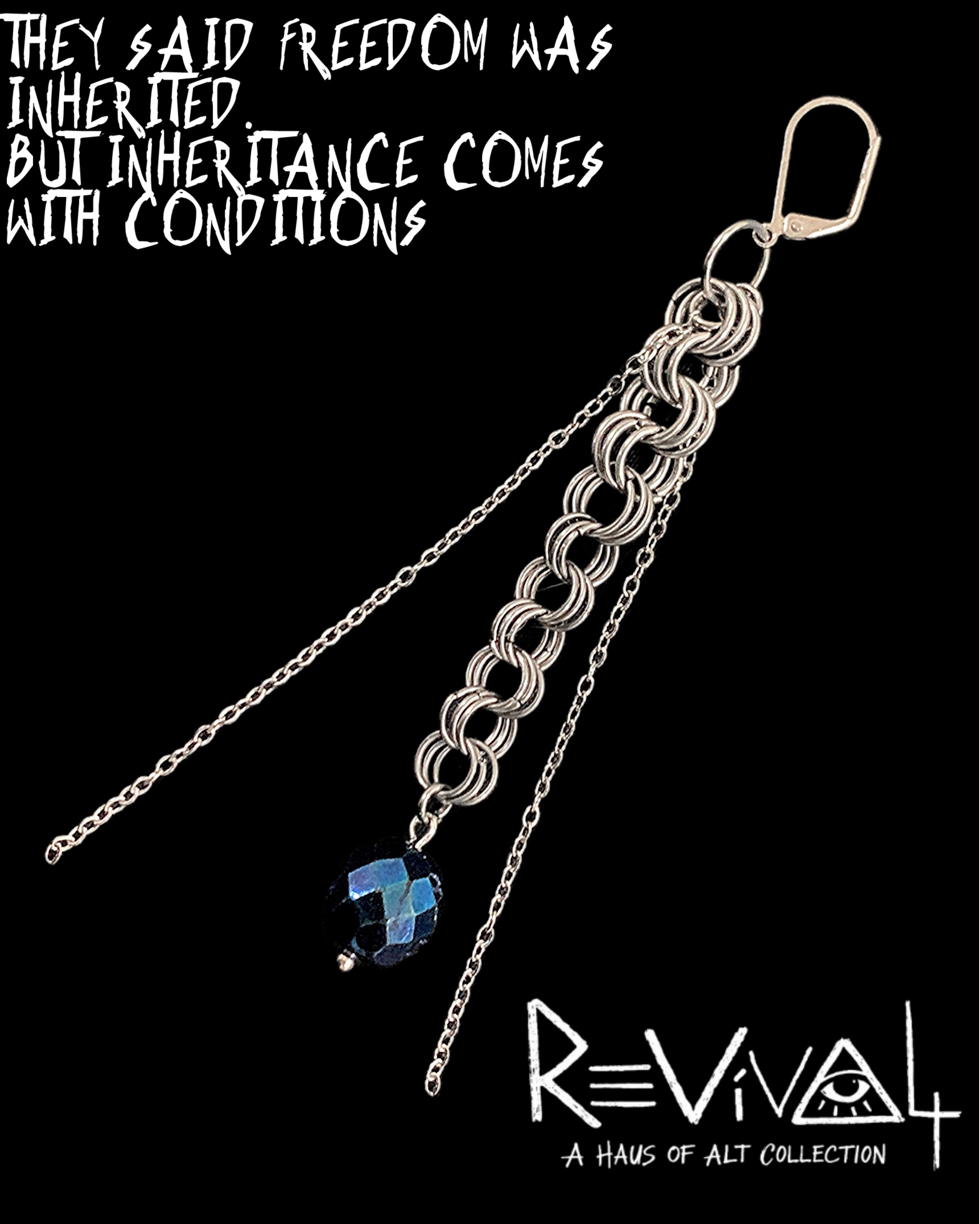 Revival Chainmail Drop Earring | Industrial Statement Jewelry – Haus of Alt