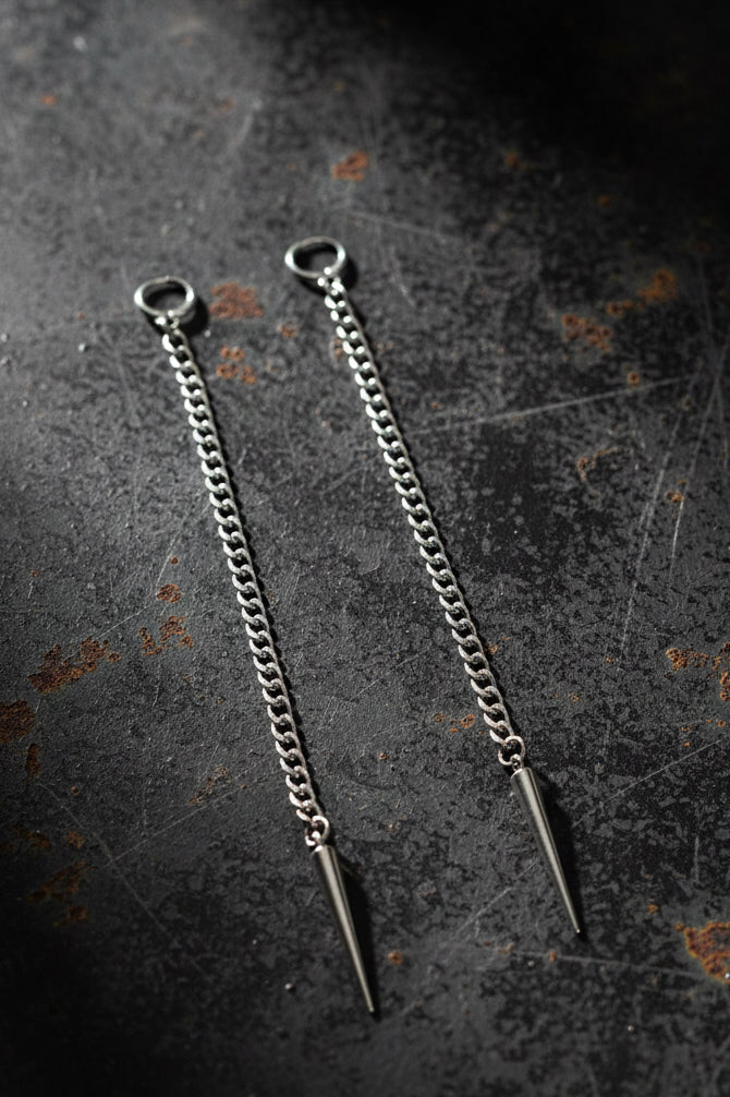 Stainless Steel Chain Spike Earrings | 7” Alt Chain Dangle Earrings | Haus of Alt