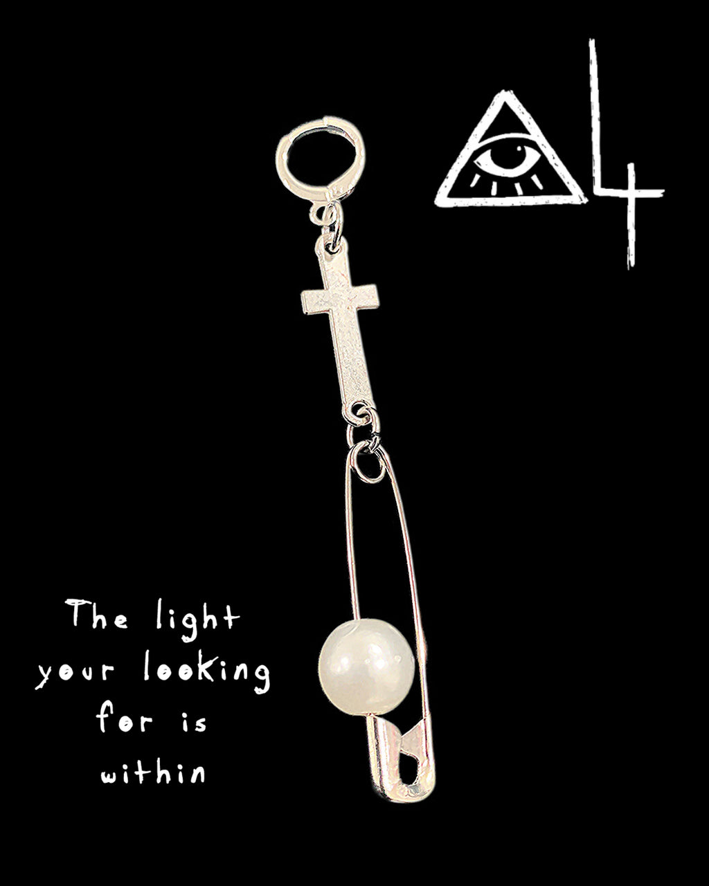 Inner Light Cross Pin Earring | Punk Cross Jewelry – Haus of Alt