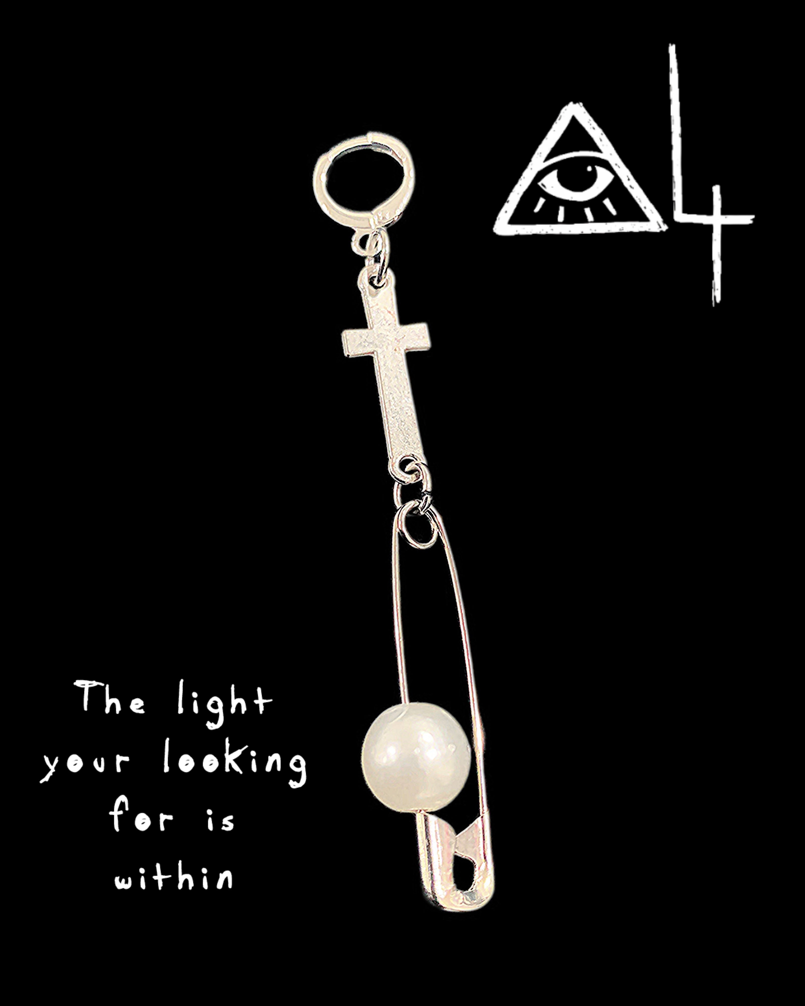Inner Light Cross Pin Earring | Punk Cross Jewelry – Haus of Alt
