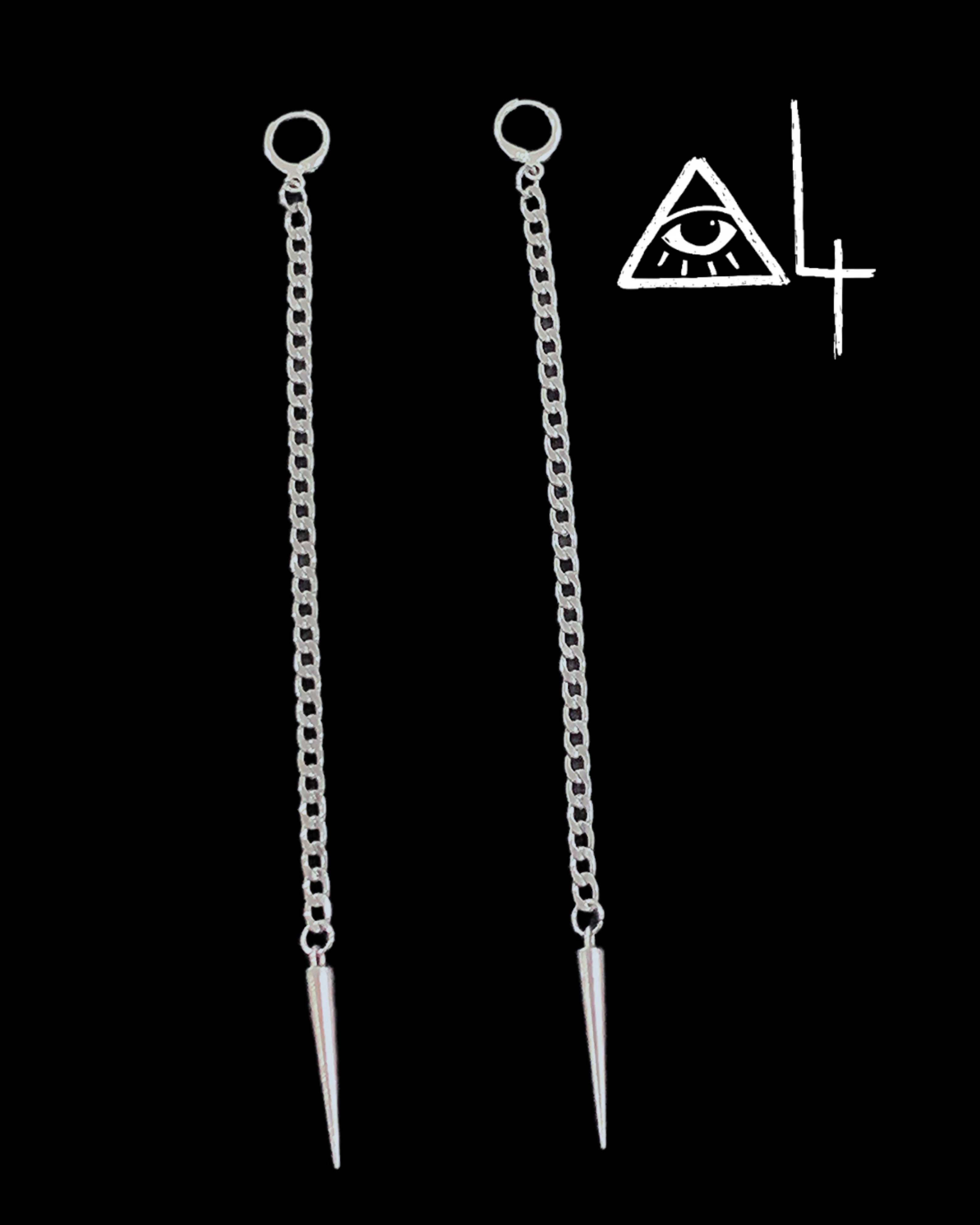 Revival Single Spike Chain Drop Earring | Industrial Statement Jewelry - Haus of Alt