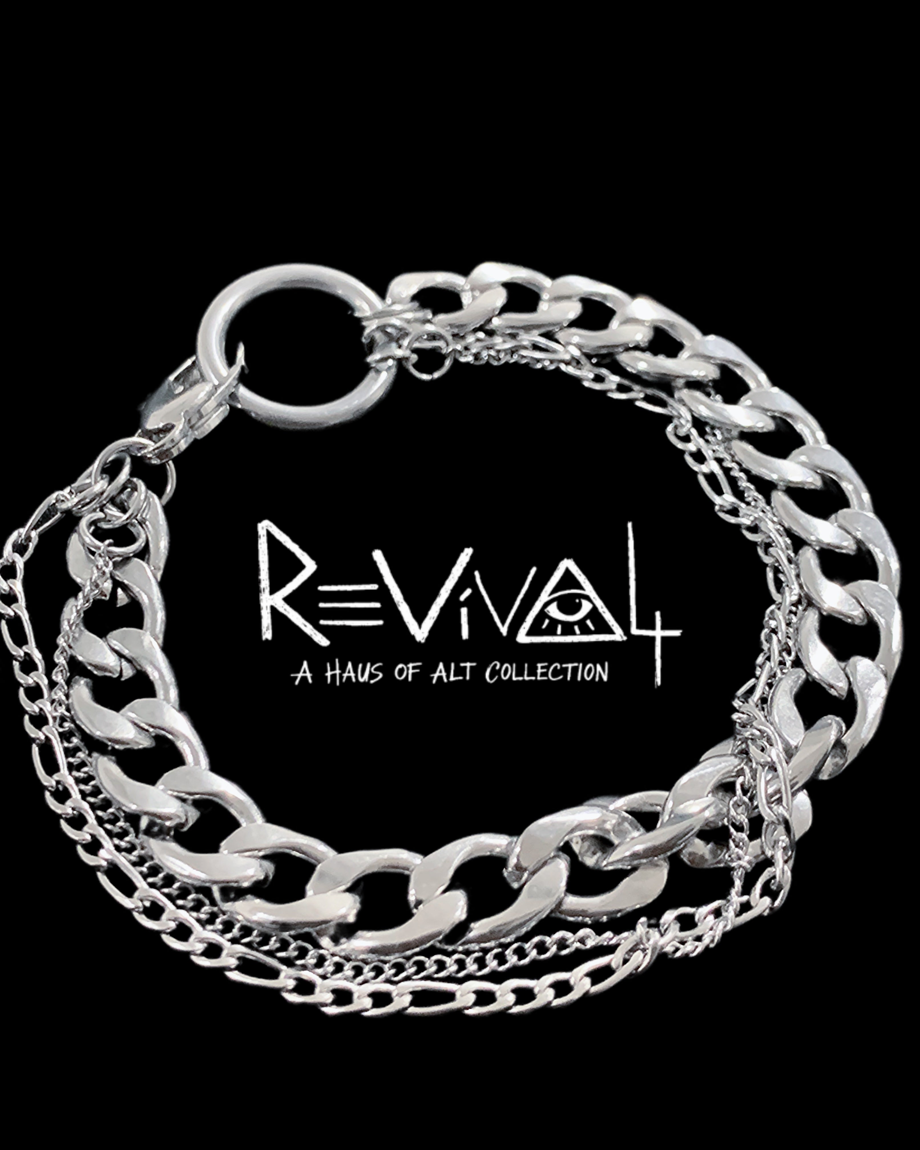 Layered Chain Collapse Bracelet | Industrial Chain Jewelry – Haus of Alt