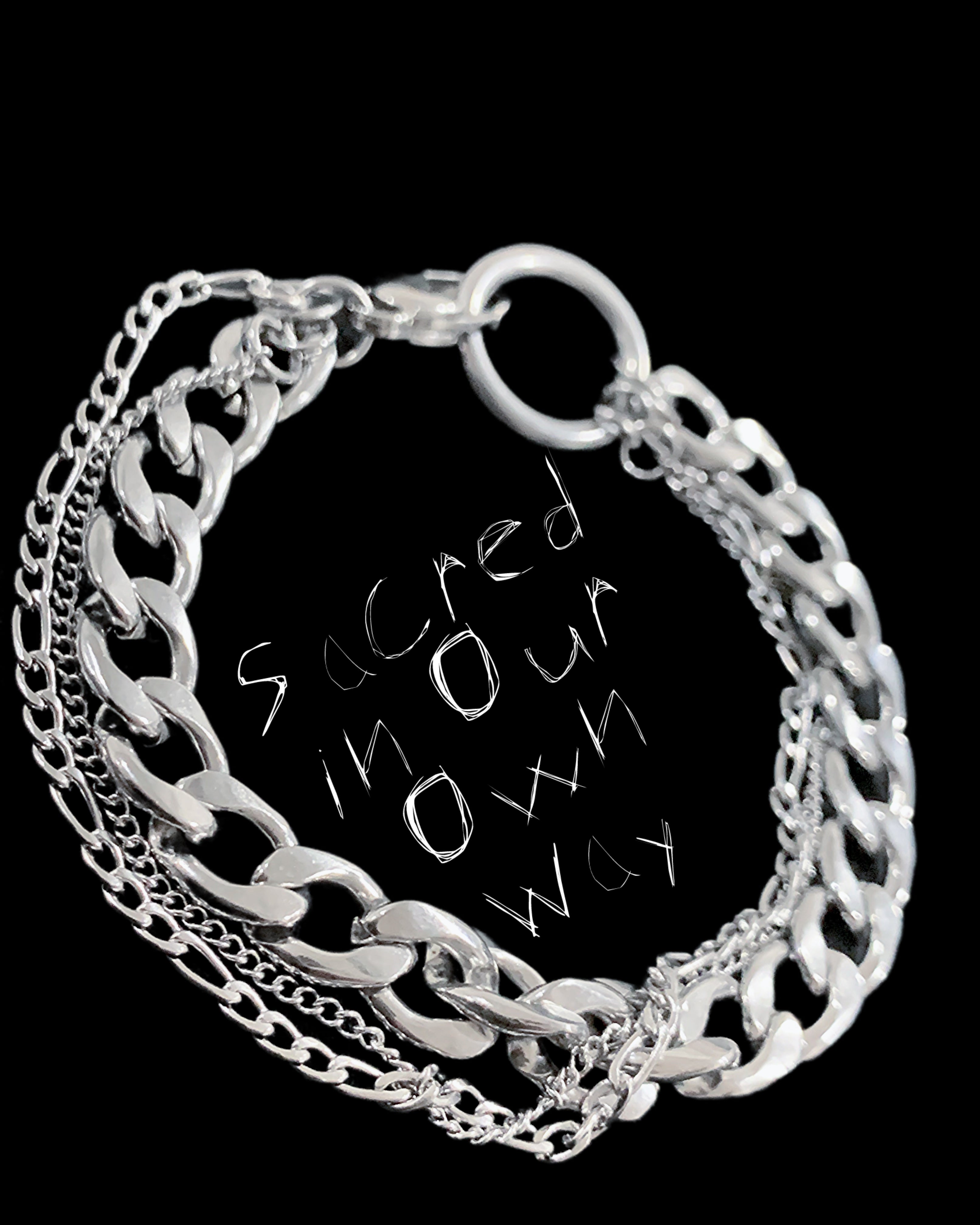 Layered Chain Collapse Bracelet | Industrial Chain Jewelry – Haus of Alt