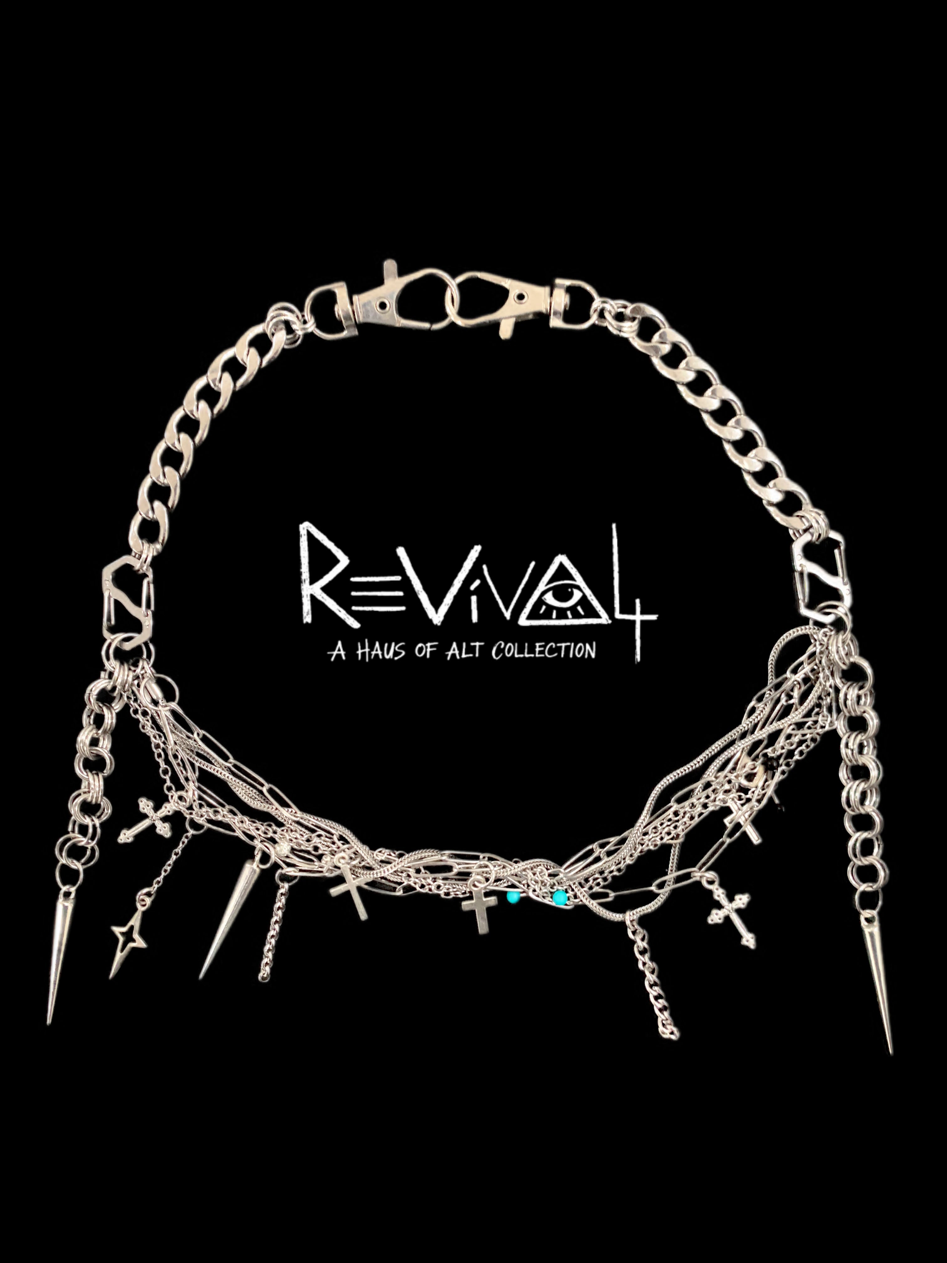 REVIVAL Chain Relic Choker | Punk Cross Jewelry – Haus of Alt