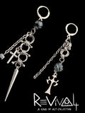 Shadow Self Earrings | Punk Cross Chain Drop Earrings - Haus of Alt