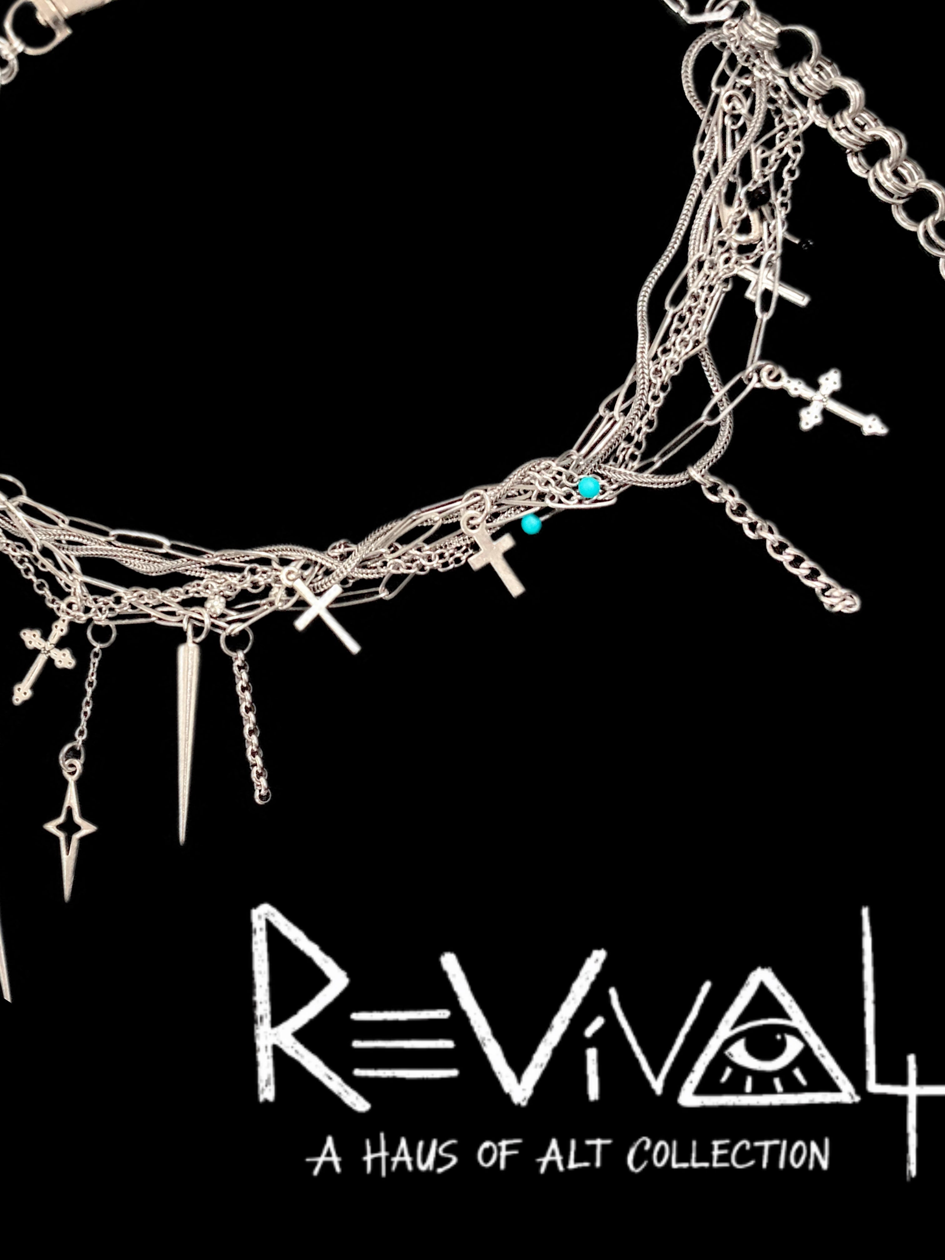 REVIVAL Chain Relic Choker | Punk Cross Jewelry – Haus of Alt