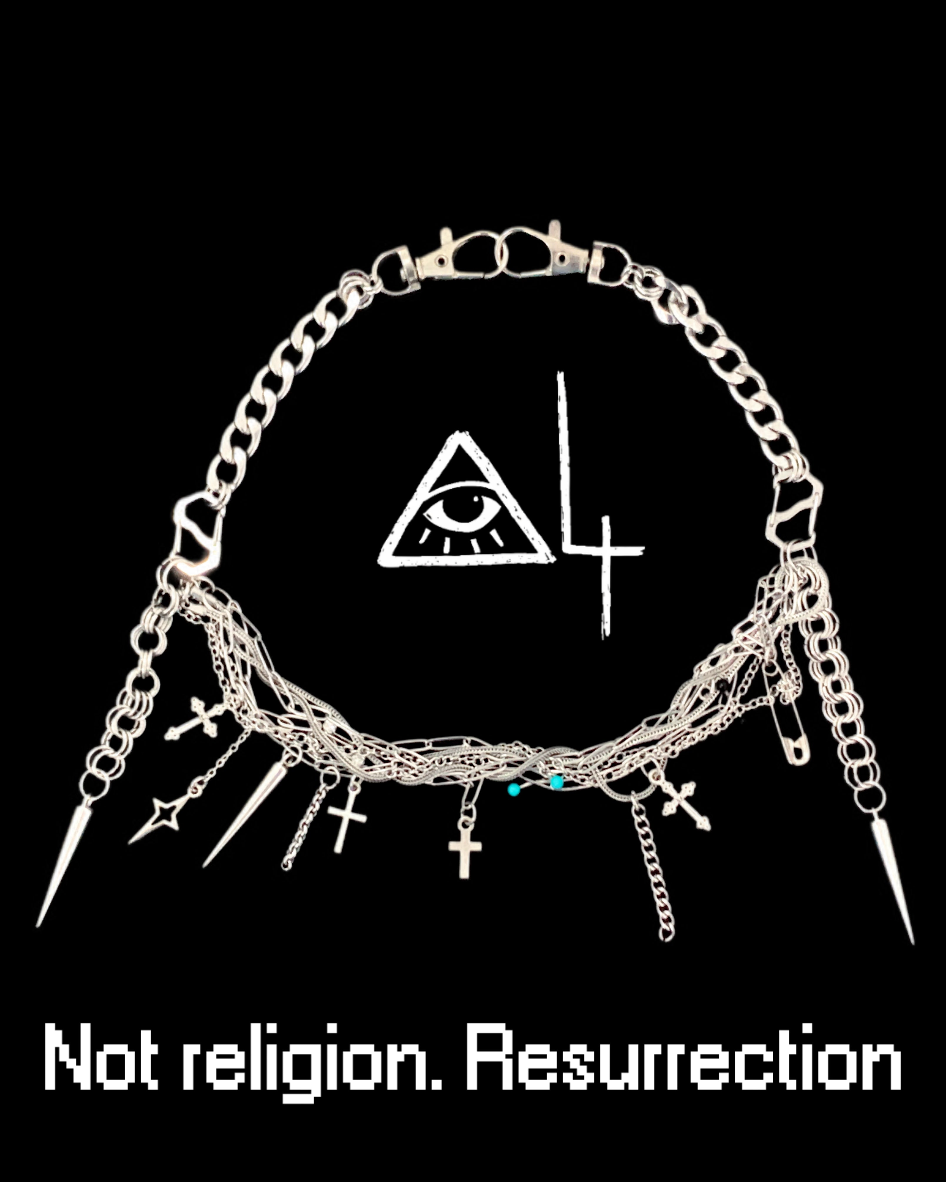 REVIVAL Chain Relic Choker | Punk Cross Jewelry – Haus of Alt