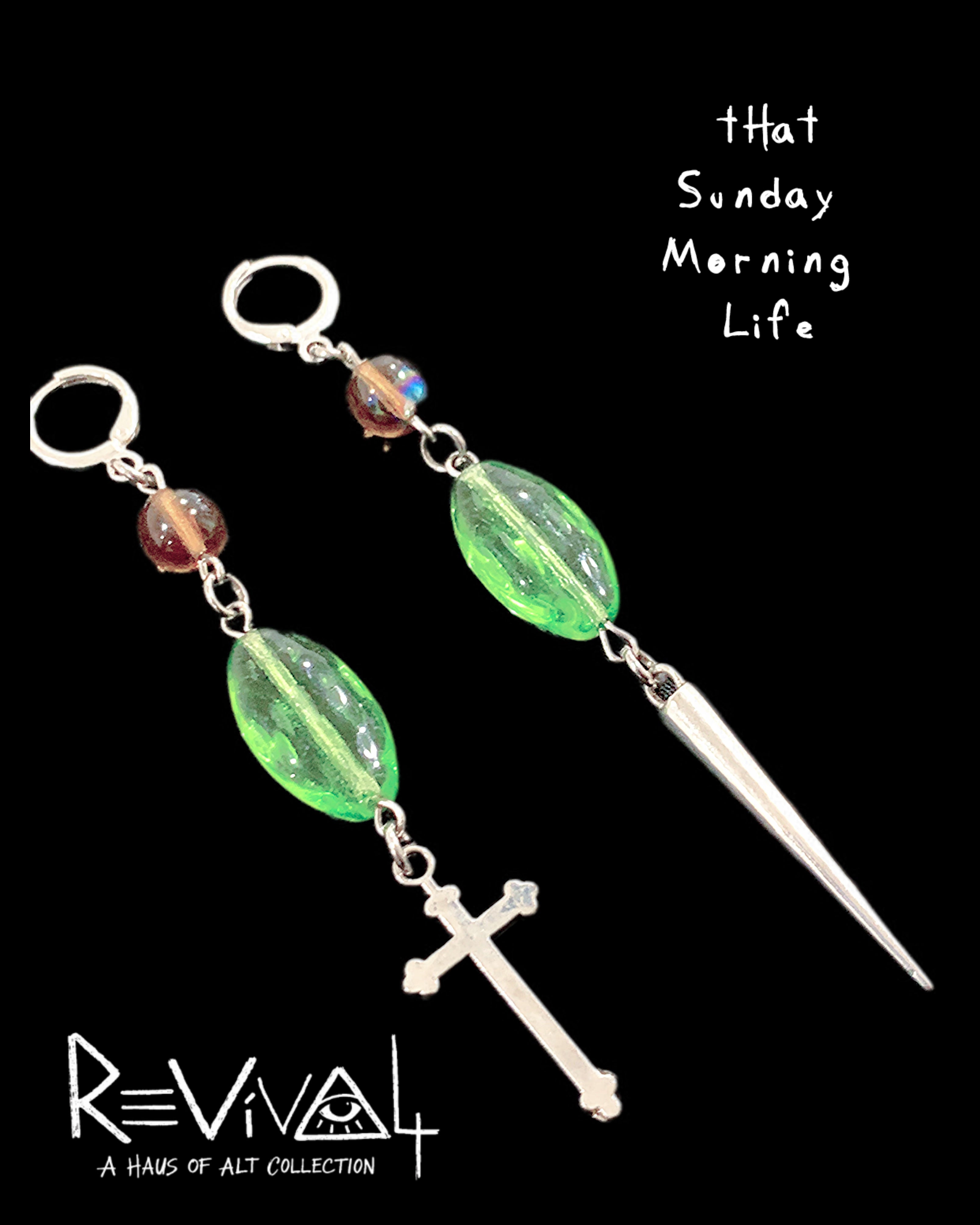 Sunday Morning Earrings | Punk Cross Jewelry - Haus of Alt