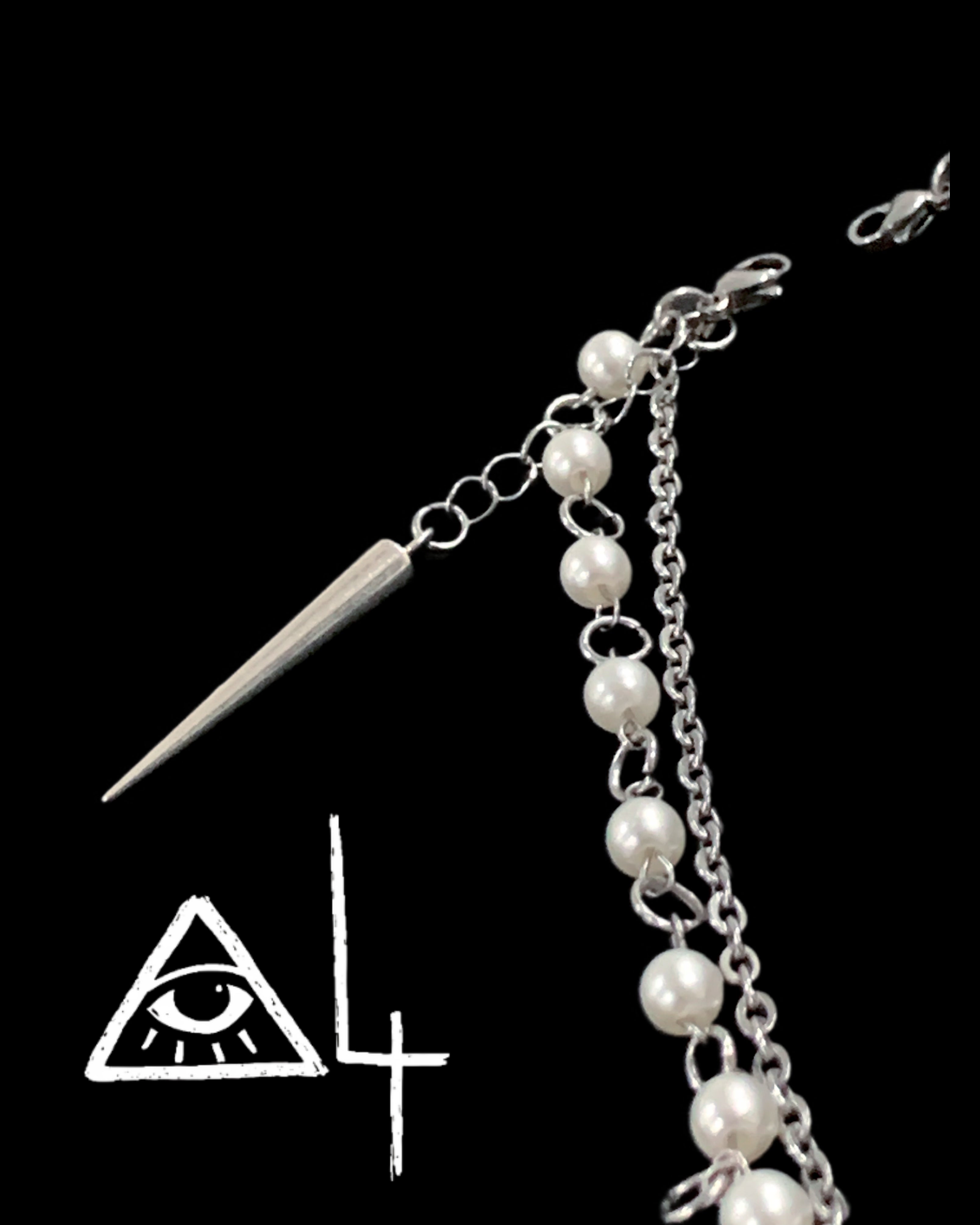 Reclaimed Devotion Pearl Necklace | Punk Cross Jewelry - Haus of Alt