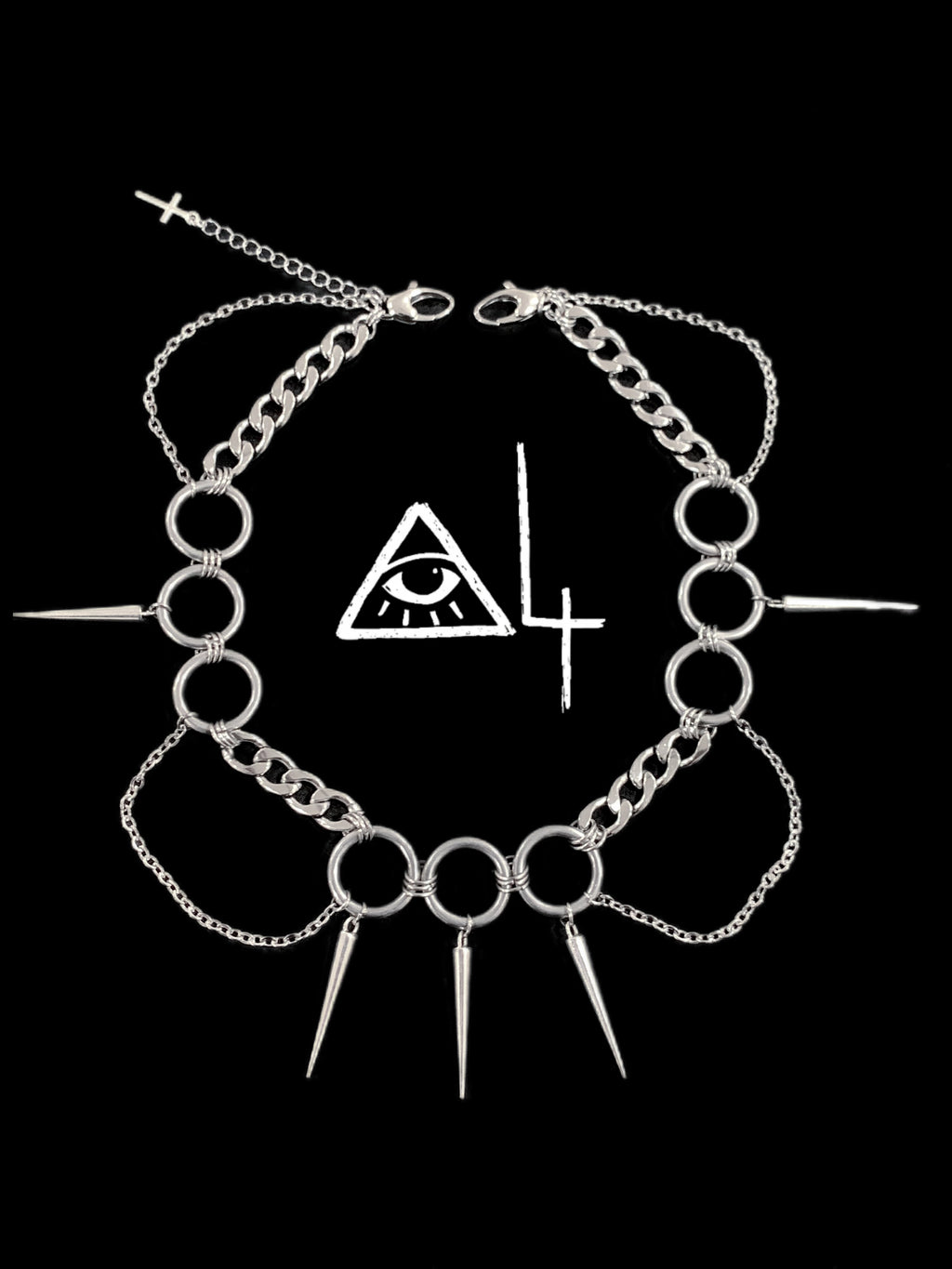 Industrial Halo Choker | Punk Spike Ring Necklace | Unisex Stainless Steel Statement Jewelry - Haus of Alt