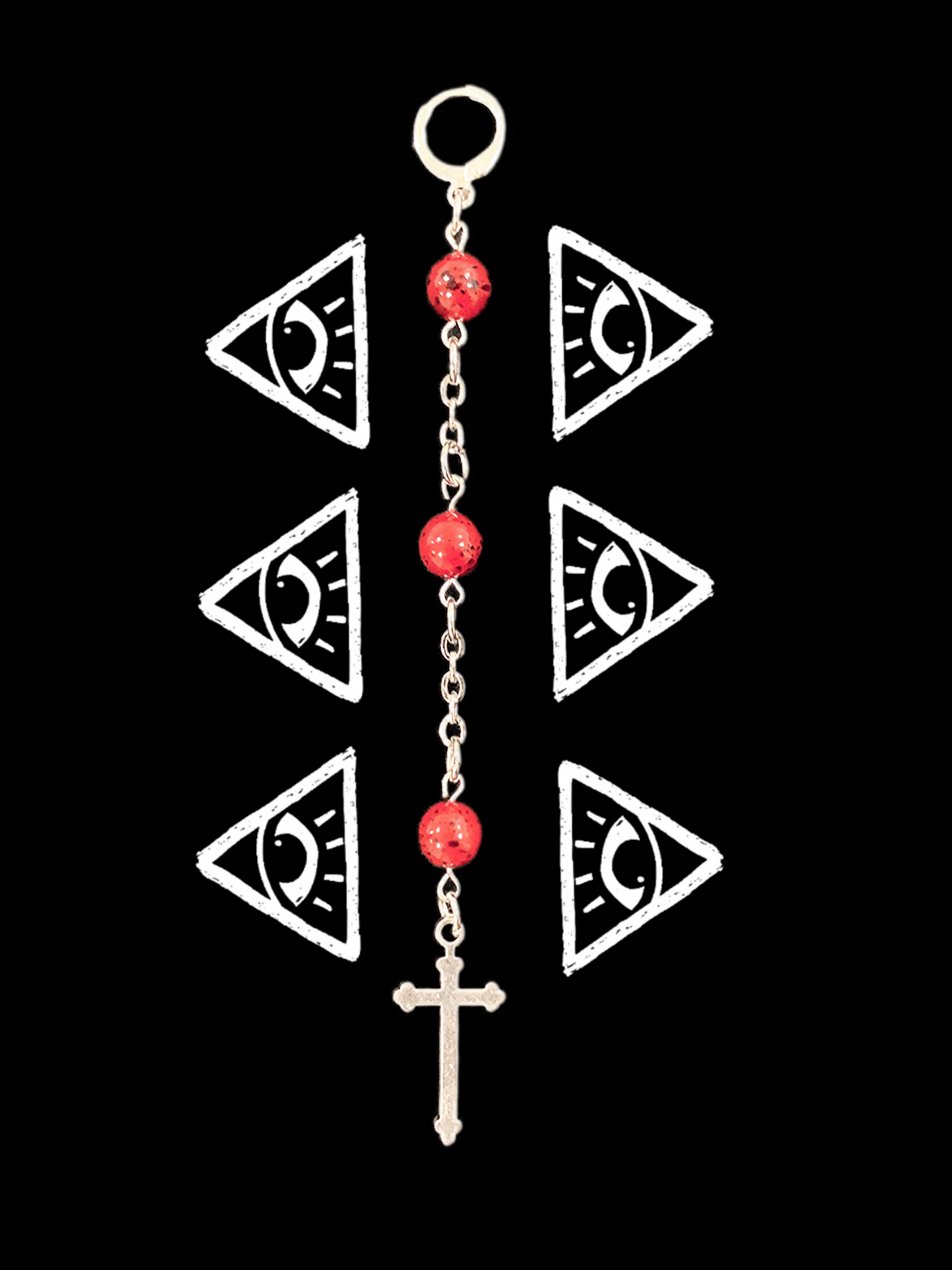 The Crimson Offering Earring | Punk Cross Jewelry - Haus of Alt